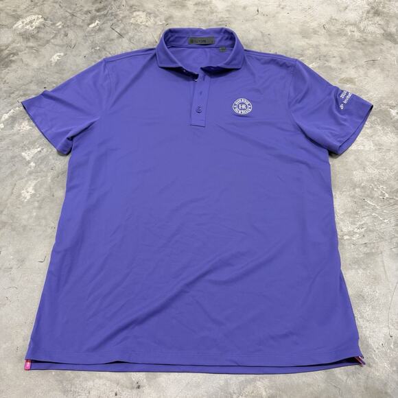 G Fore Shirt Mens Large Purple Solid Golf Polo Performance Stretch Palm Beach - Picture 1 of 9